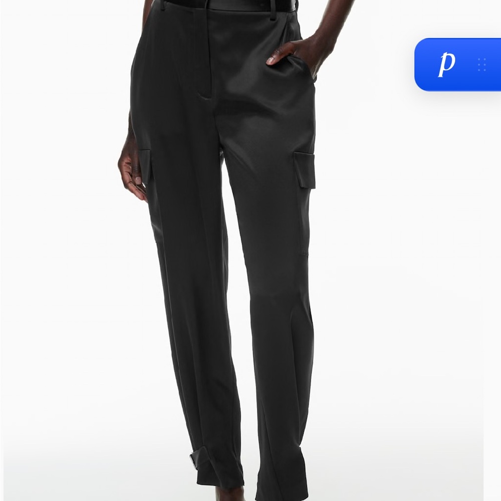 Aritizia Satin Black Cargo Pant